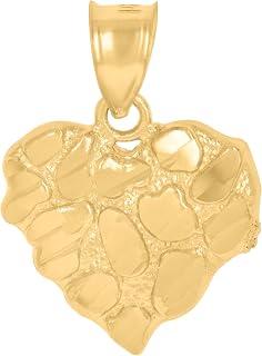 Jewels By Lux 10kt Yellow Gold Womens Nugget Heart Charm Pendant