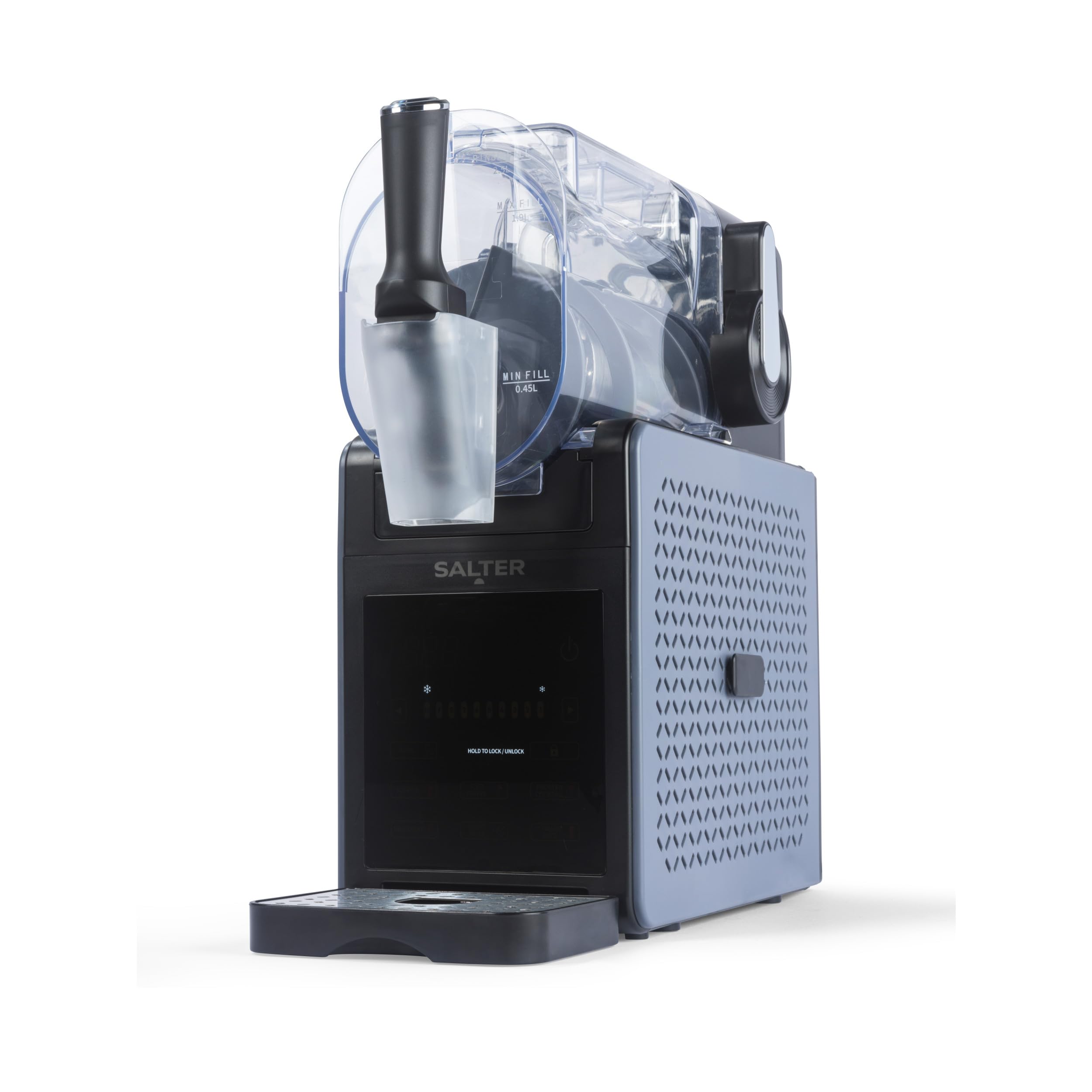 Salter Macchina per granite – Macchina per bevande ghiacciate, cocktail, frappè, milkshake, senza ghiaccio, 5 programmi preimpostati, capacità 2,5 L, mantiene il freddo per 12 ore, 200 W