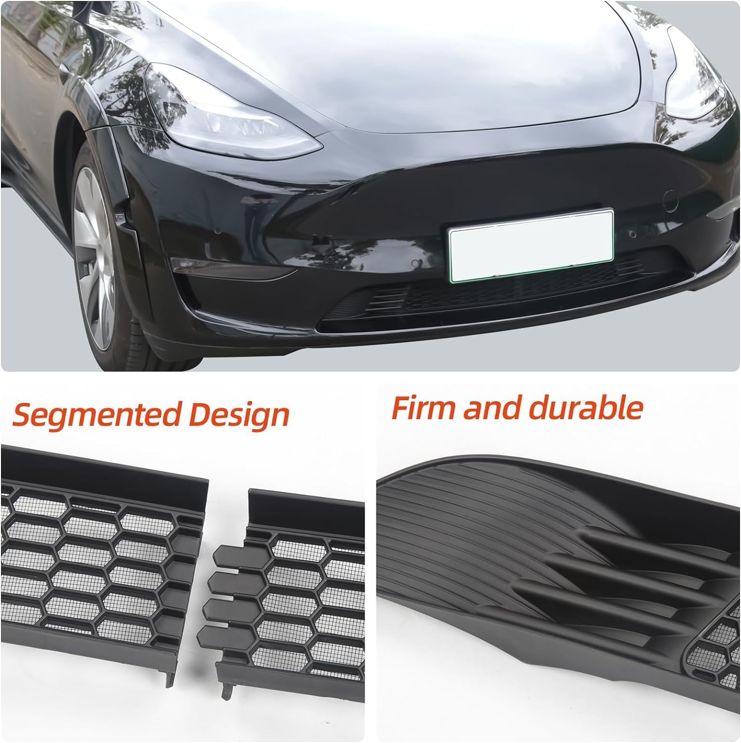 Front Grill Mesh for Tesla Model Y 2024 2023 2022 2021 Grille Grid Inserts Front Air Inlet Vent Grille Cover Compatible with Tesla Model Y Accessories(Black)