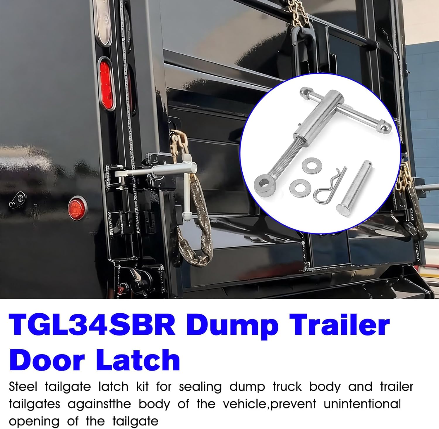 Tailgate Latch Assembly TGL3410HDW Replacement Dump Truck Tailgate Latch TGL34SBR TGL3410 TGL3410ST Trailer Tailgate Locks,Steel Heavy Dump Truck Tailgate Lock Assembly Kit