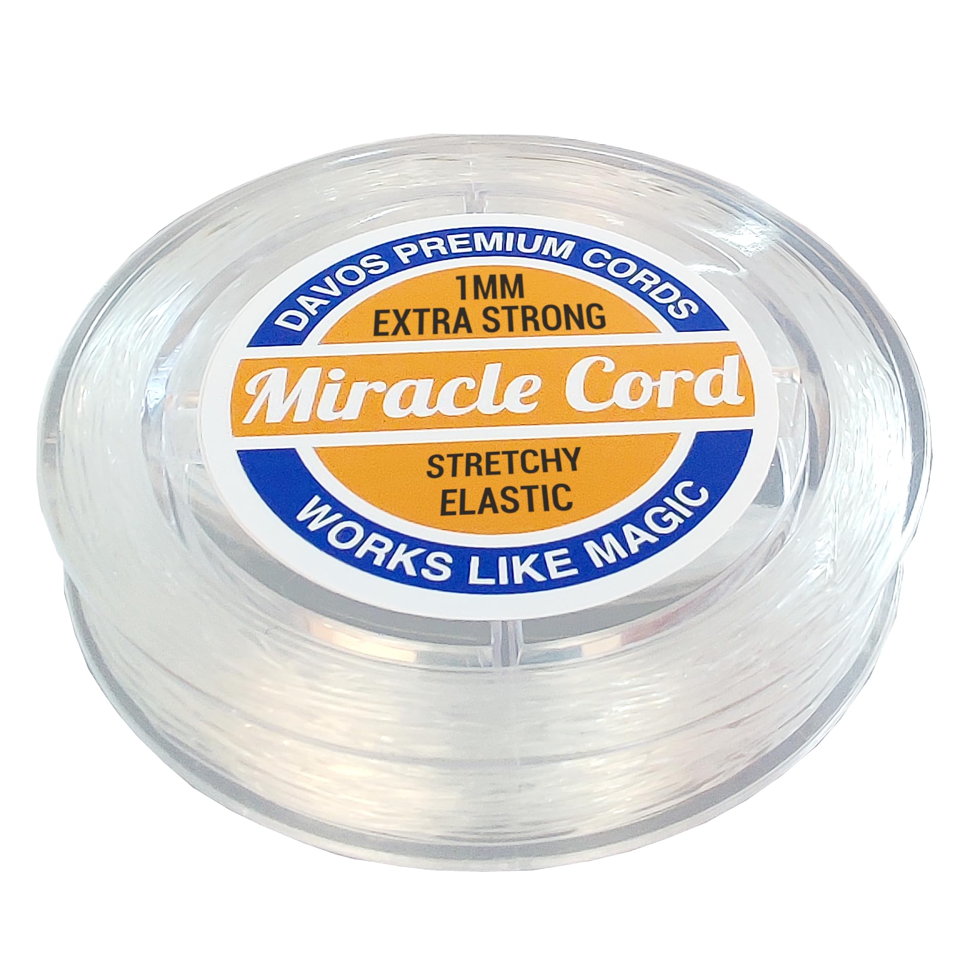 Miracle Cord 1mm Professional Stretchy Elastic String for Bracelets Beads Jewellery Making Necklaces Extra Strong Thin Thread Crystal Clear (81 metres)