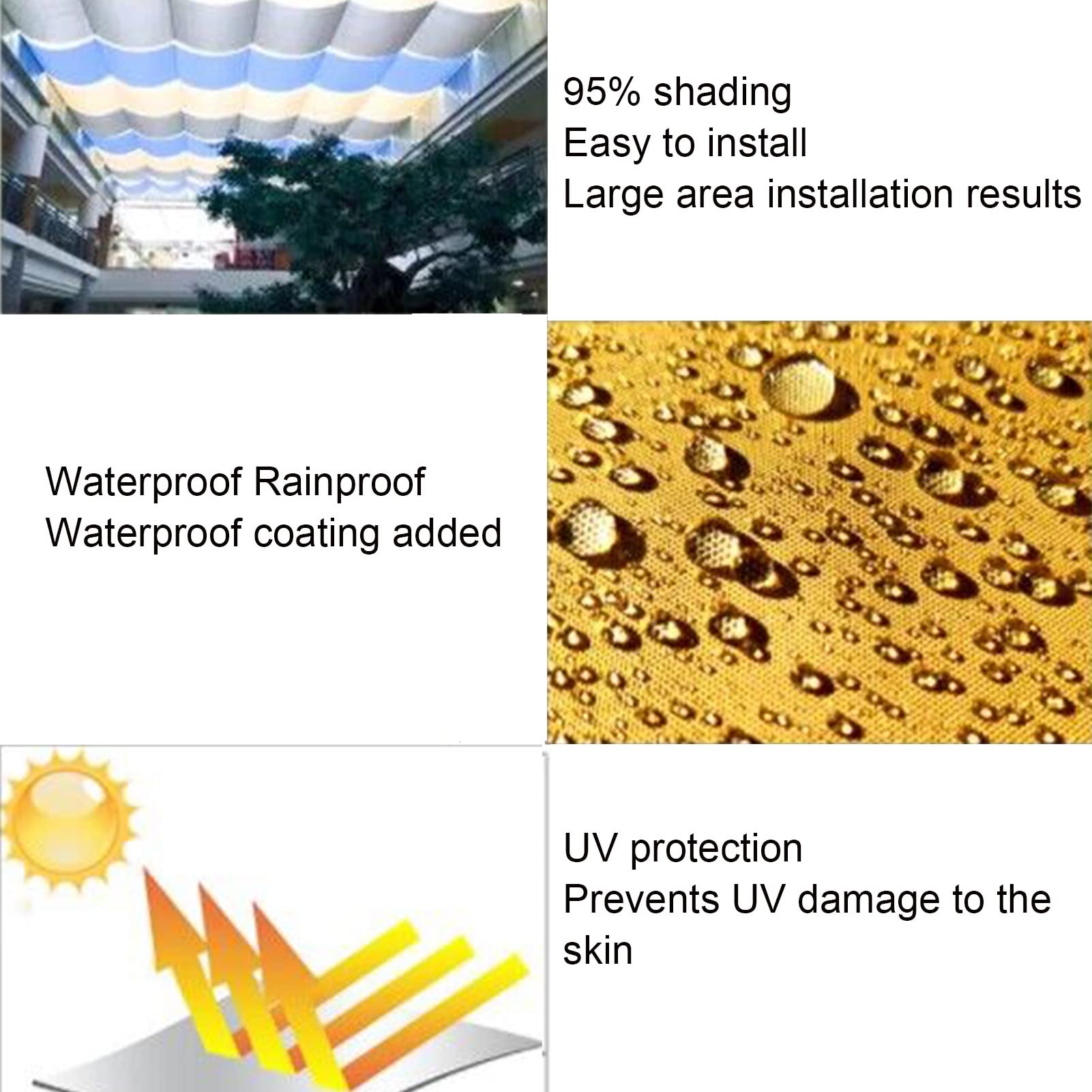 markise plane wasserdicht Outdoor Wasserdichte Versenkbare Welle Schatten UV Block Dach Ersatz Abdeckung für Solarraumdecke Veranda Weiß 1,1x6M Garten TUR4all: Turismo accesible - Rx Sports Sunglasses Color:22