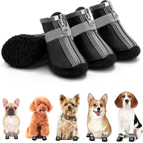 Zapatos para perros pequeños, botas impermeables para perros pequeños, protectores de patas para caminar al aire libre, zapatos para cachorros con