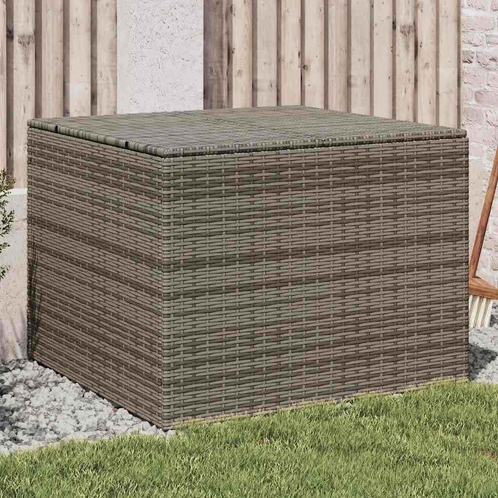 IKAYAA Litre PolyRattan Outdoor Storage Box Grand patio Deck Box Outdoor Garden Storage Box Cushion Box Storage Containers for Tools Pool Accessory Pillows-grey-80 x 75 x 59 cm
