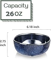 Vista 2 de Vicrays - Cuencos de cerámica para cereales - 768.8 ml de porcelana para sopa, ensalada, arroz, postre y crema. No se astilla, apto para Azul