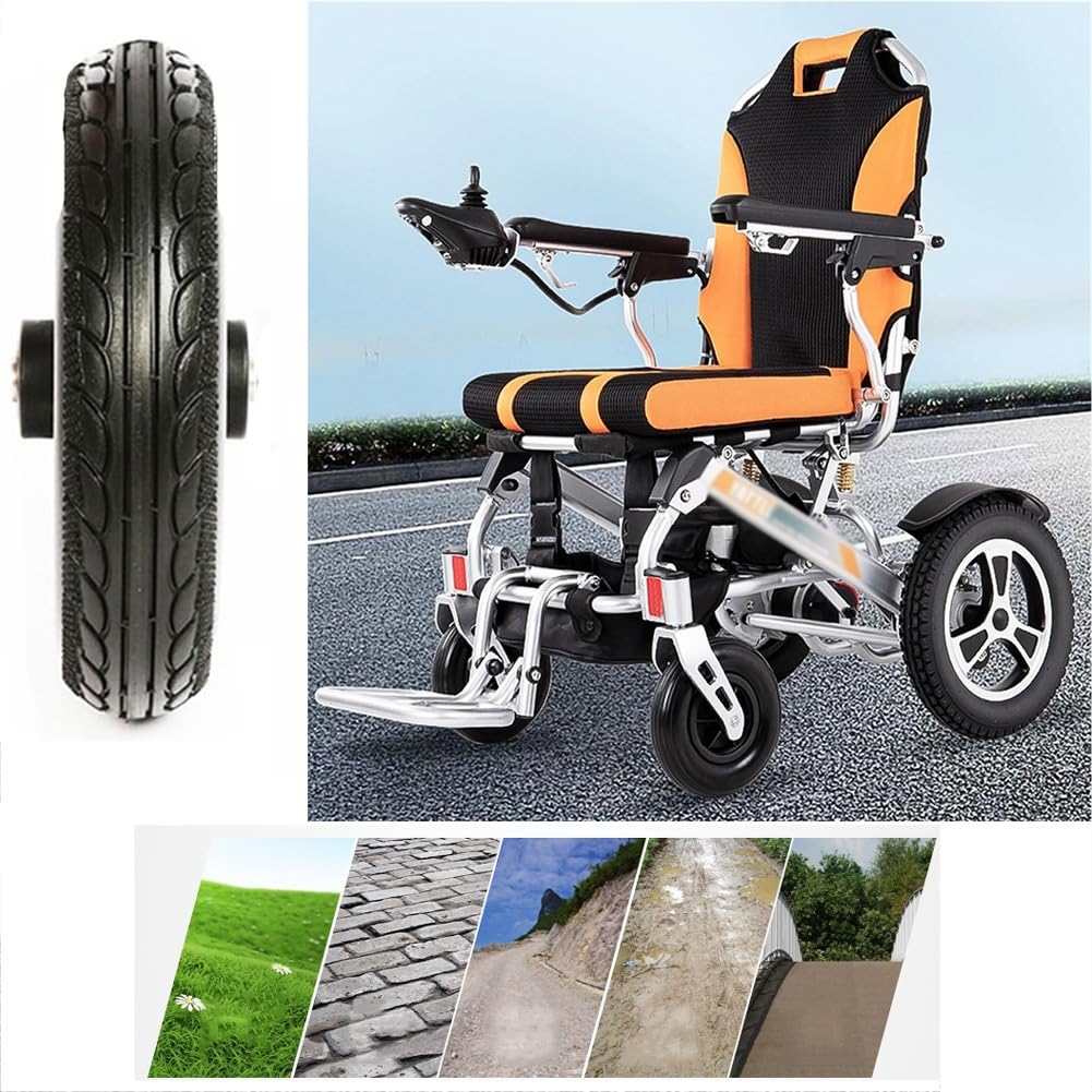 7 pulgadas Rueda Delantera de Repuesto para Silla de Ruedas, Ruedas Delanteras Sólidas PU, Conjunto de Ruedas para Silla de Ruedas, Cojinete 5/16" (8 mm)