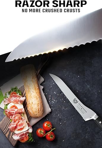Miniatura 9 de DALSTRONG Cuchillo de pan dentado 10 pulgadas serie Gladiador acero forjado alemán de alto carbono mango G10 funda incluida certificado NSF