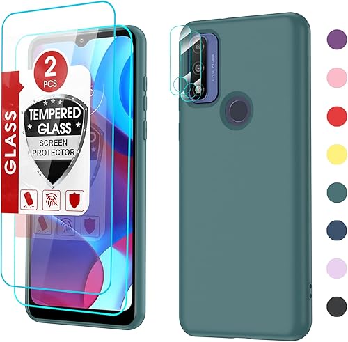 LeYi Funda para Moto G Pure Funda para Moto G Pure con 2 unidades Protector de pantalla de vidrio templado y protector de lente de cámara, funda