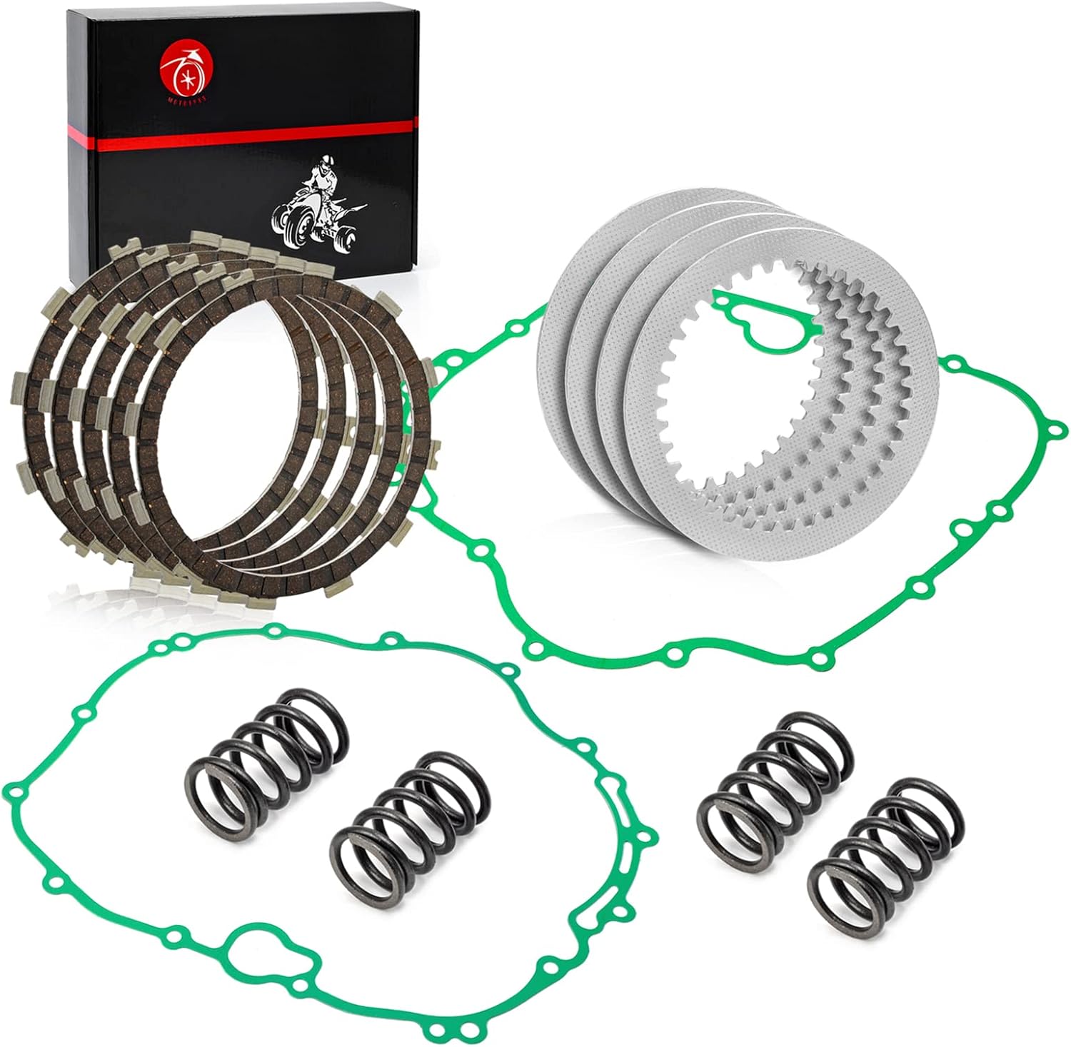 MOTO1988 Clutch Kit Gasket Heavy Duty Springs Compatible with Kawasaki Bayou 300 KLF300 1986-2005 Lakota 300 KEF300 1995-2003