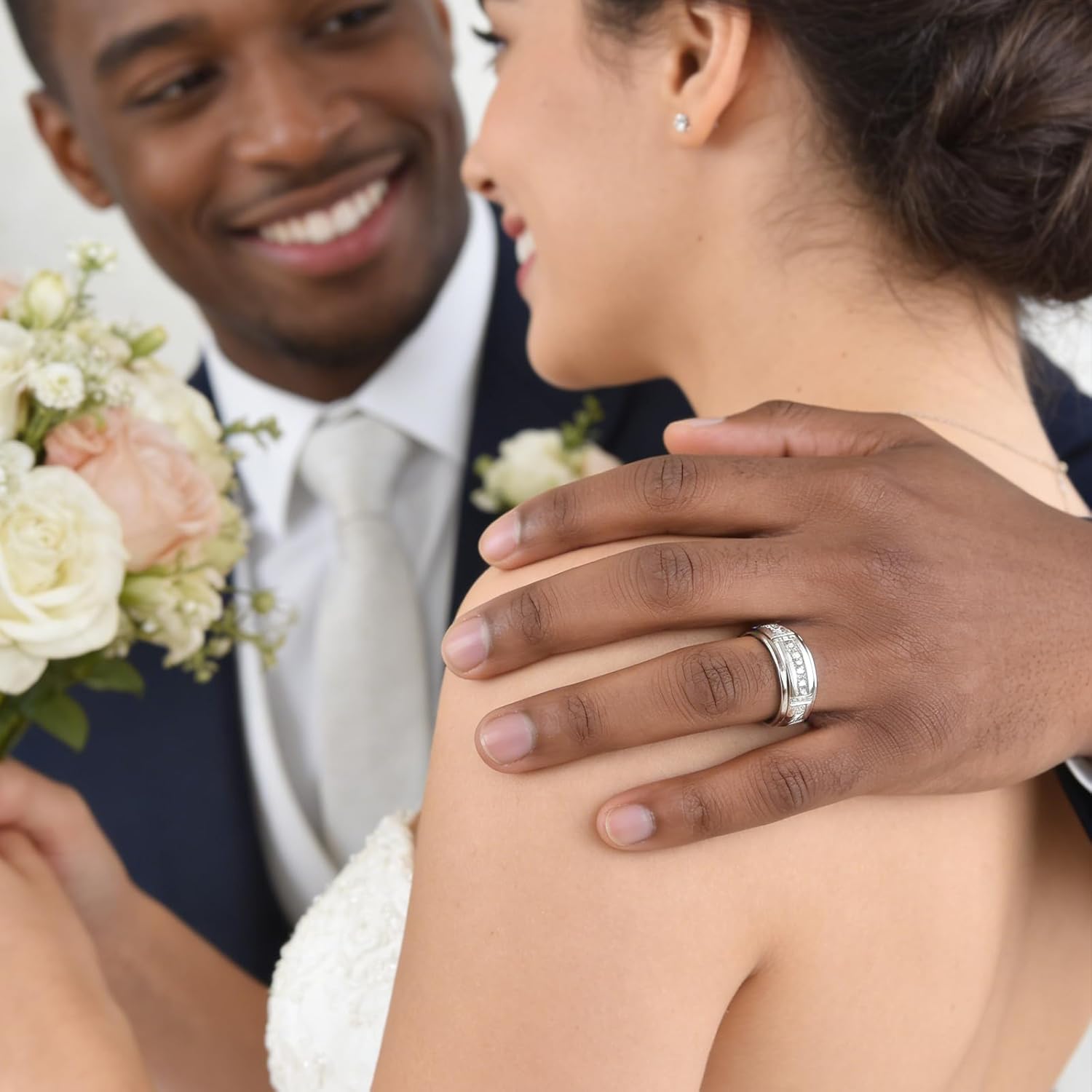 Moissanite Mens Wedding Band D Color VVS1 925 Sterling Silver Ring Promise Rings For Him Round Cut Engagement Eternity Size 5-17 - Image 6