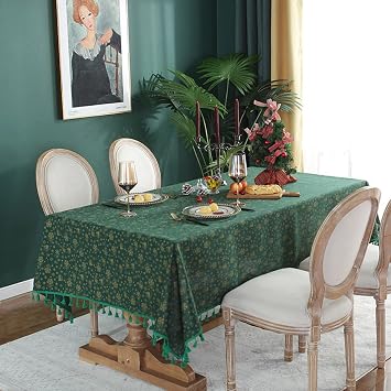 Rectangle Fabric Tablecloth 100x140cm, Table Cloth, Rectangular Cover, Oblong Macrame Tablecloths,for Elegant Holiday Long Dinner Tables Kitchen Dining Picnic Table