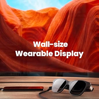 XREAL Air AR Glasses, Smart Glasses with Massive 201 Micro-OLED Virtual Theater, Augmented Reality Glasses, Watch, Stream, and Game on PC/Android/iOSConsoles & Cloud Gaming Compatible
