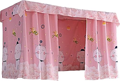 Vista 22 de Lobagve Cortinas de litera para dormitorio de estudiantes, cortinas de cama transpirables, a prueba de polvo, tela opaca para cama, toldo de cama