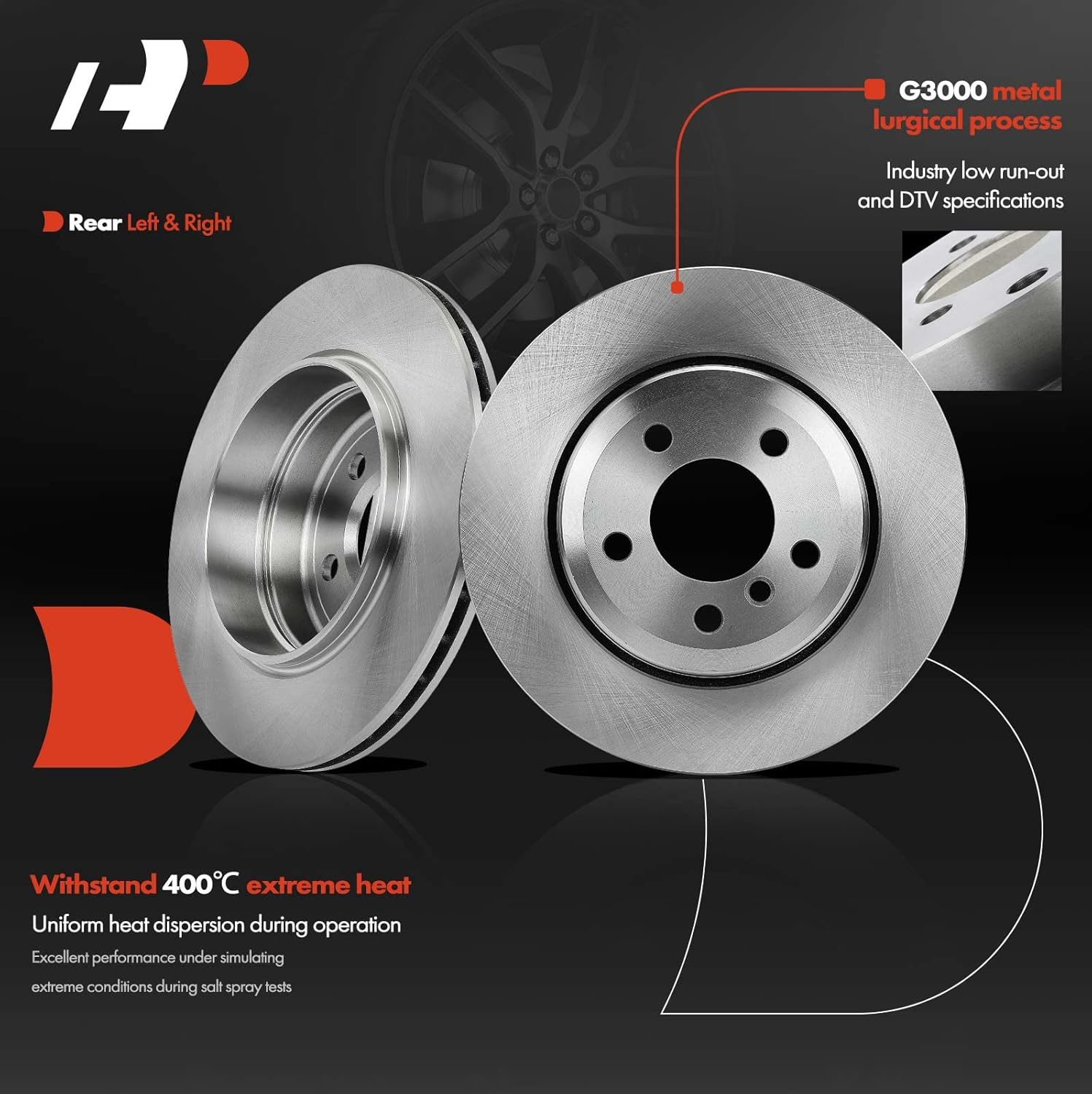A-Premium Front and Rear Vented Disc Brake Rotors + Ceramic Pads Kit Compatible with Select BMW Model - E83 Series X3 2004-2010 3.0L, 12-PC Set