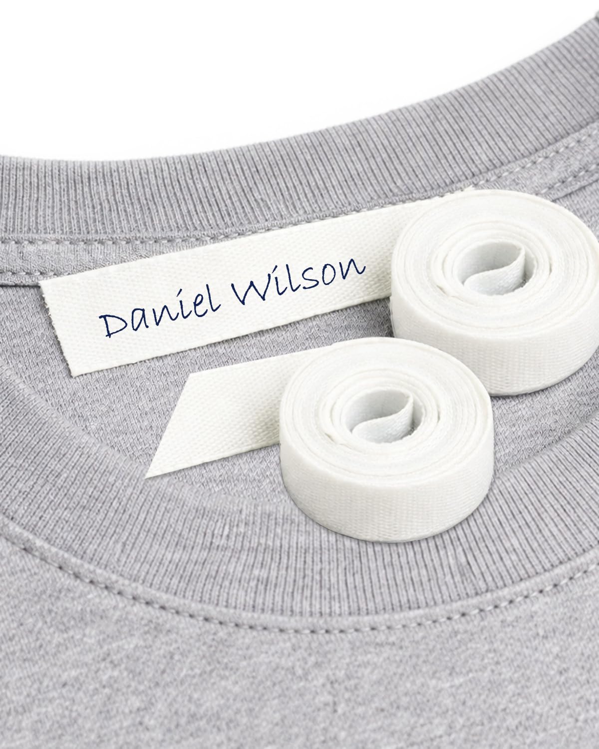 2 Iron-On White Fabric Tape. Writable Clothing Label Roll, 3m x 1cm. for Kids, School & Care Settings, Nursery