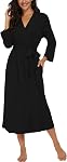 VINTATRE Femmes Kimono Robes Long Knit Peignoir Léger Soft Knit Vêtements de nuit Femmes V-col Casual Loungewear