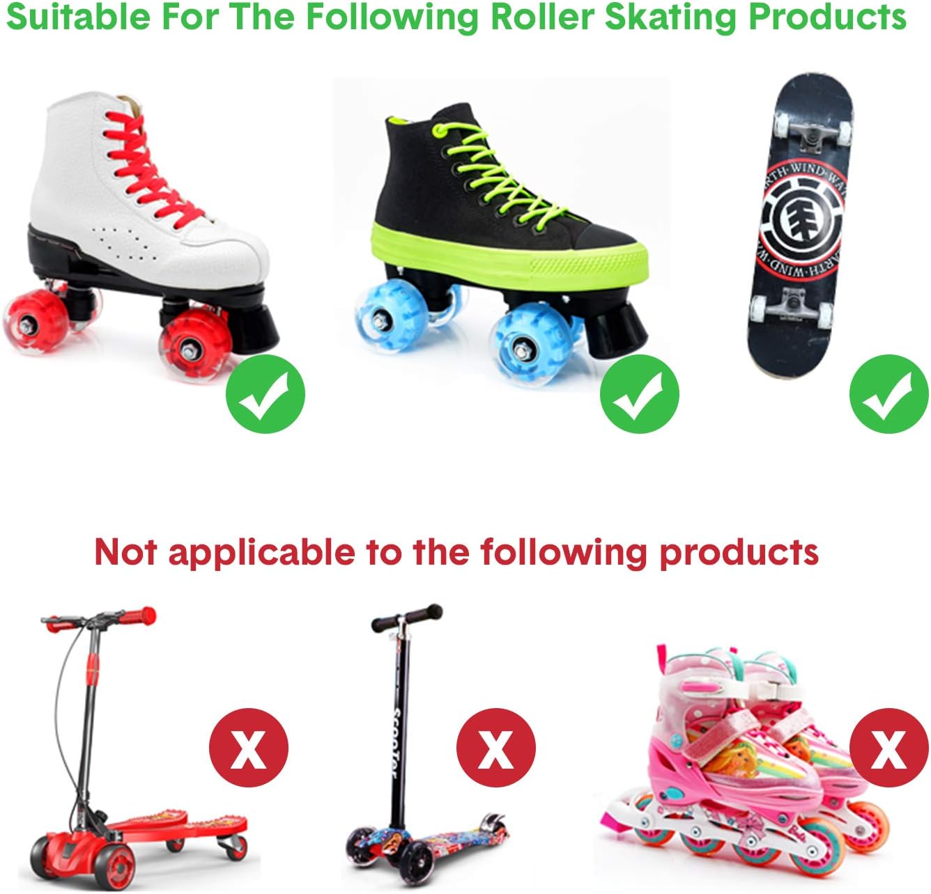 8 Piece LED Light up Roller Skate Wheels Luminous Skate Wheels with Skate Roller Bearings 32 x 58 mm