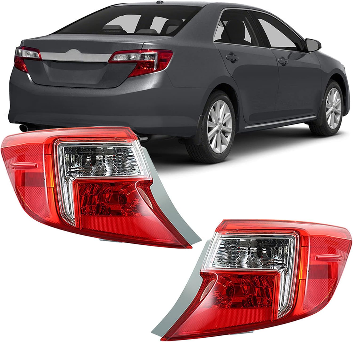 Silscvtt Rear Brake Tail Lights Assembly Replacement for Toyota Camry 2012-2014 Left and Right Side Tail Lamps 8155006470 TO2805114