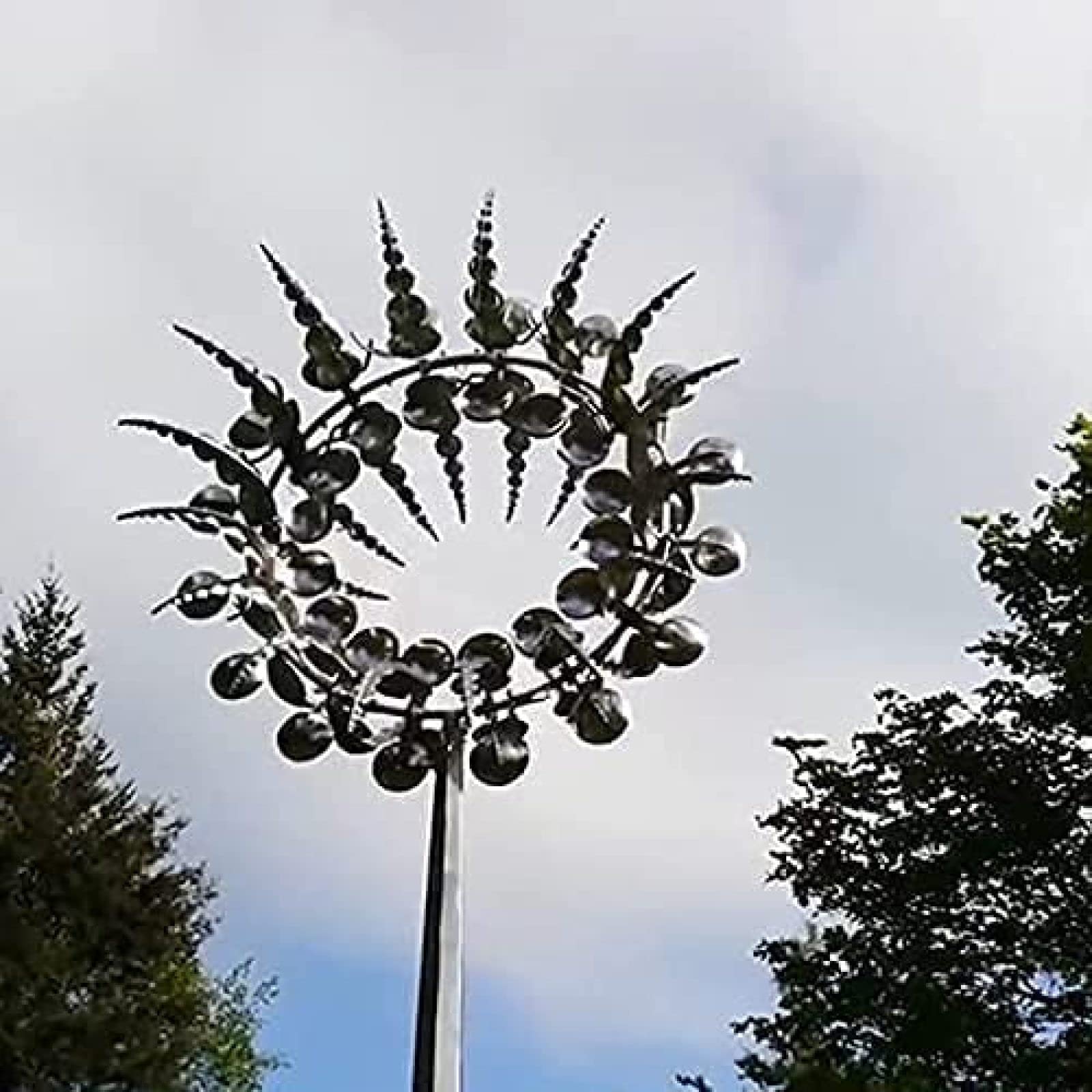 Unikalny I Magiczny Metalowy Wiatrak, 3D Napędzana Wiatrem Rzeźba Kinetyczna, Metalowy Wiatraczek Słoneczny, Trawnik Słoneczny Wiatraczek Na Podwórko I Ogród, Łapacze Wiatru Metalowa Dekoracja Pat