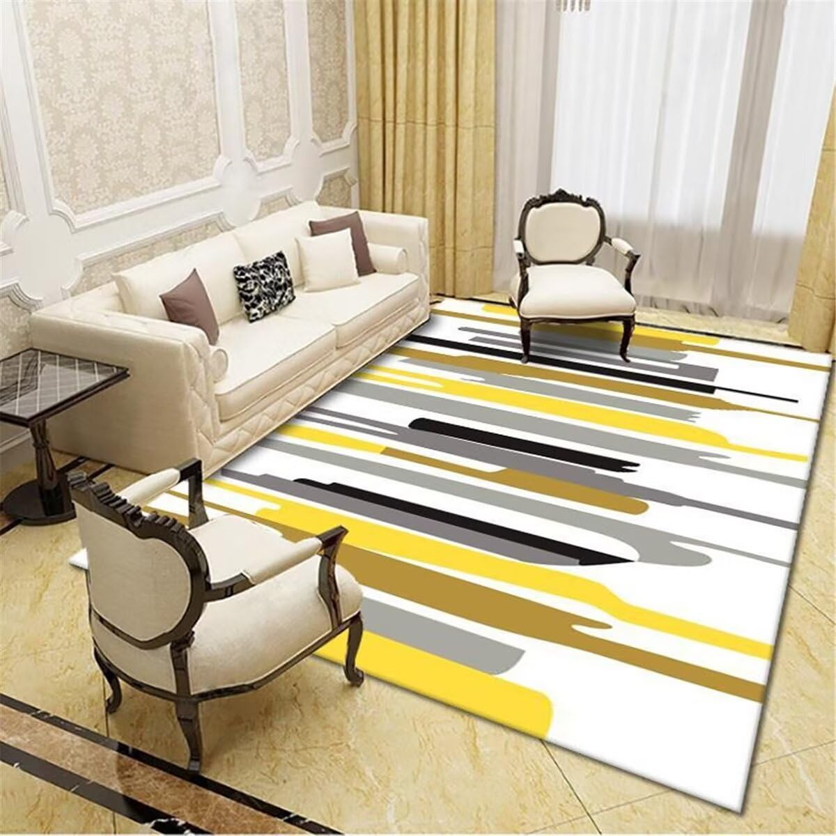 Moquette intérieure salon et tapis de sol bureau géométrique gris 120X170CM