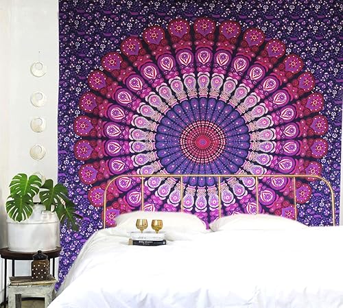 Miniatura 7 de raajsee Tapiz morado - El mejor mandala para colgar en la pared, tapiz de mandala para dormitorio, tamaño mediano (52 x 60 pulgadas 52.0 x 59.8 in)