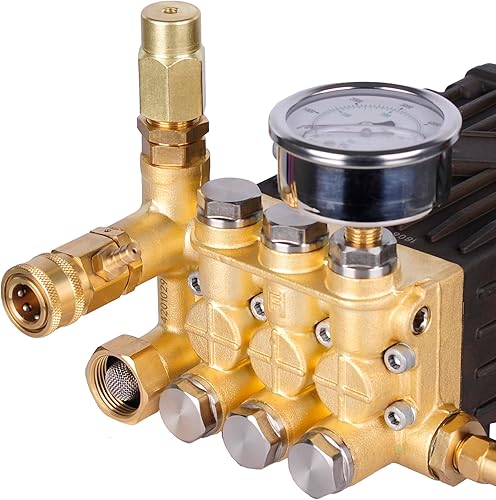 Miniatura 7 de 3000 PSI 3.5 GPM Kit de bomba de lavado a presión de repuesto de émbolo triple horizontal de 34 pulgadas de eje hueco de 34 pulgadas, bomba de