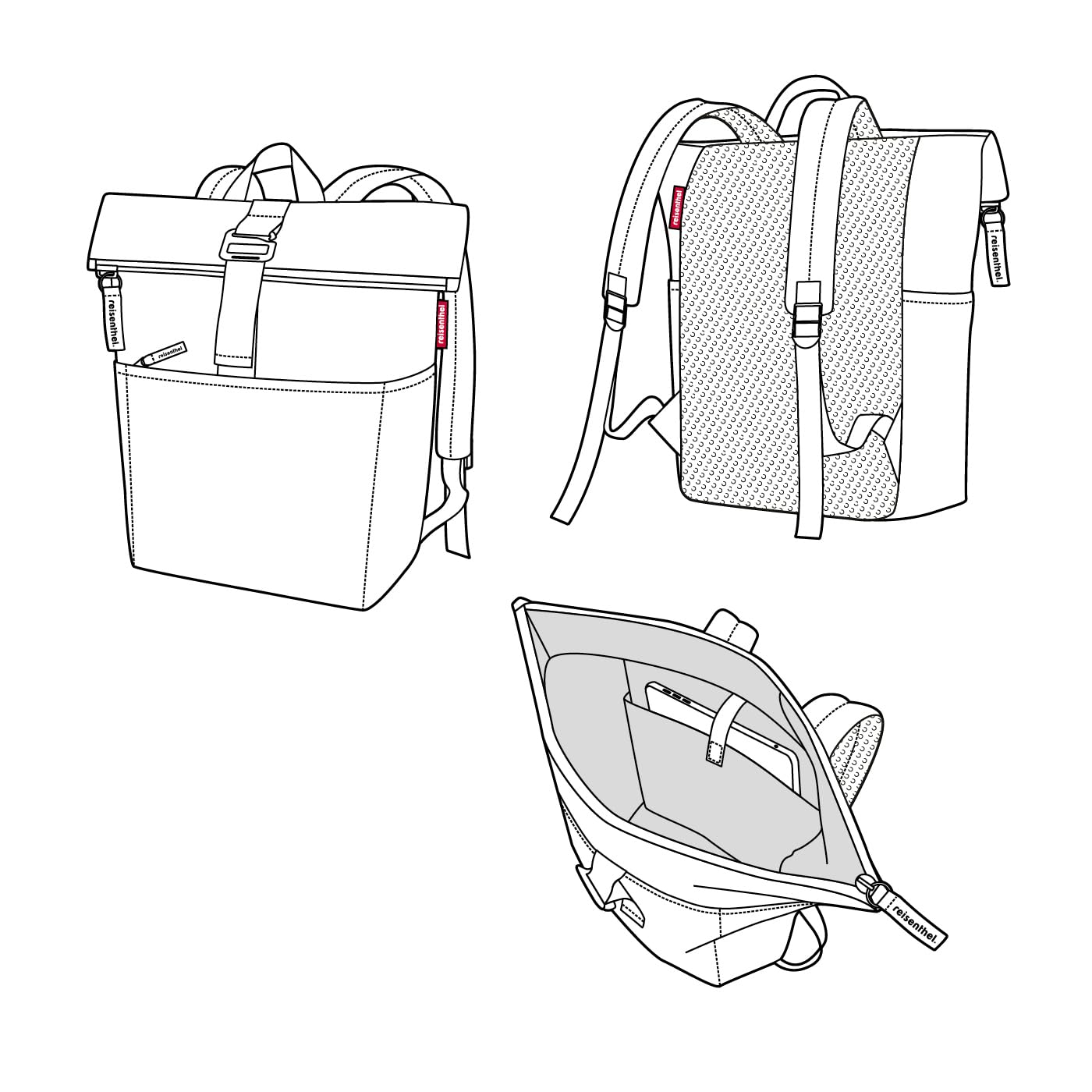 reisenthel rolltop backpack - urbaner und stylischer Rucksack, modernes Design, geräumiger Rucksack für Freizeit, Arbeitsweg und City-Trip