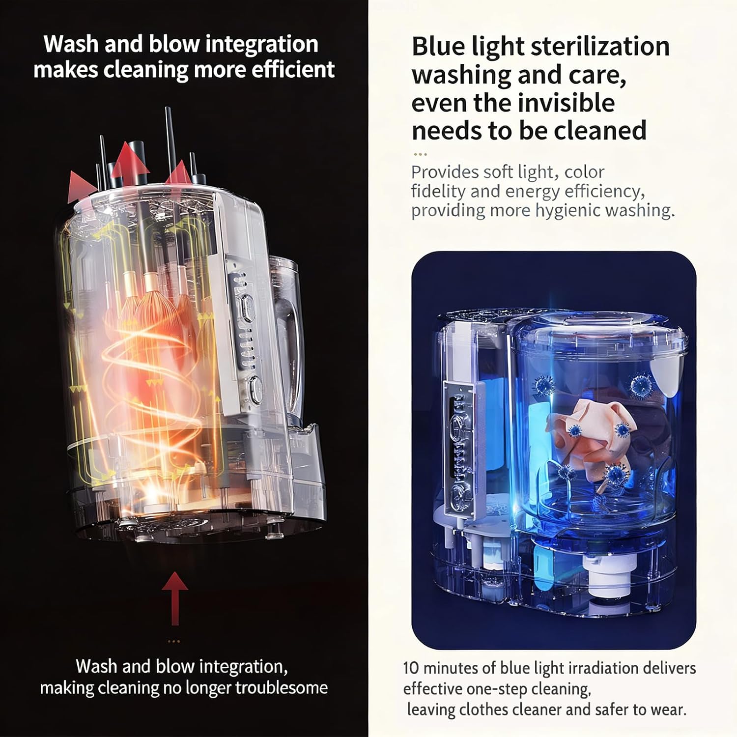 3-in-1 Electric Makeup Brush Cleaning Machine USB Portable Makeup Brush Cleaning Tool Makeup Brush Dryer Underwear Cleaning Machine suitable for various sizes of beauty sets sponges and small clothes