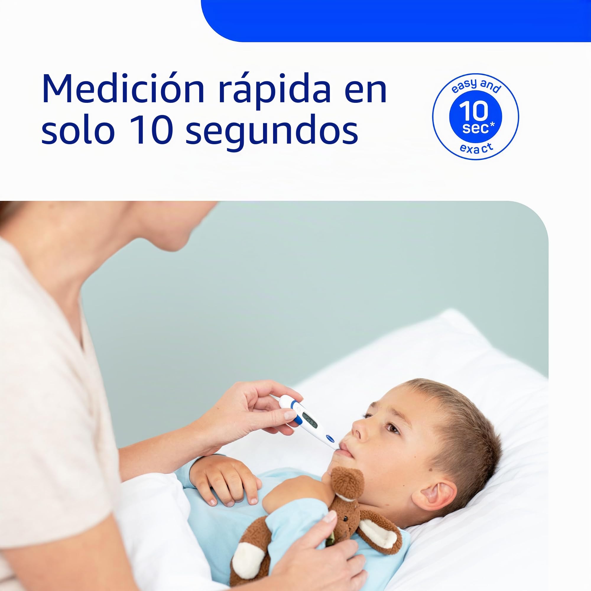 Thermoval® Rapid Termómetro médico rápido y electrónico para medir la temperatura de niños, bebés y adultos