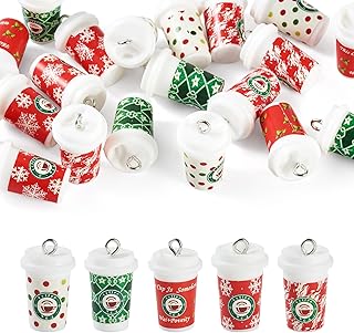 Resin Coffee Cup Charms Hot Drink Latte Coffee Mug Charms Mini 3D Imitation Drink Pendants for DIY Crafts Earring Bracelet Keychain Jewelry Making Dollhouse Accessories Desktop Decor