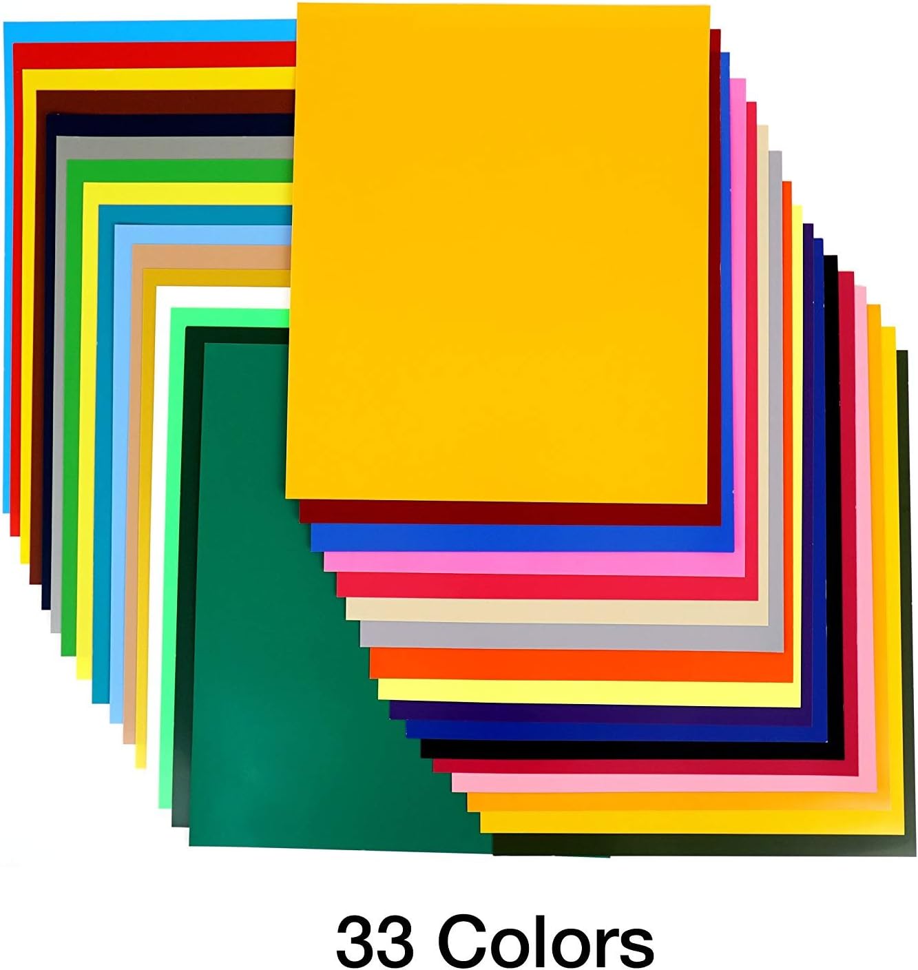 Heat Transfer Vinyl 10" x 12" - Stretchable 33 Sheets HTV Assorted Colors Bundle/Variety Pack, Adhesive Vinyl, Iron-On Transfer, Heat Press, DIY Design for T-Shirts*