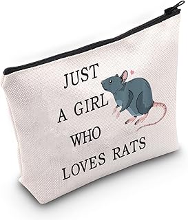 Funny Rat Cosmetic Bag Animal Lover Gift Just A Girl Who Loves Rats Makeup Zipper Pouch Bag Rat Lover Gift(Who Loves Rats)