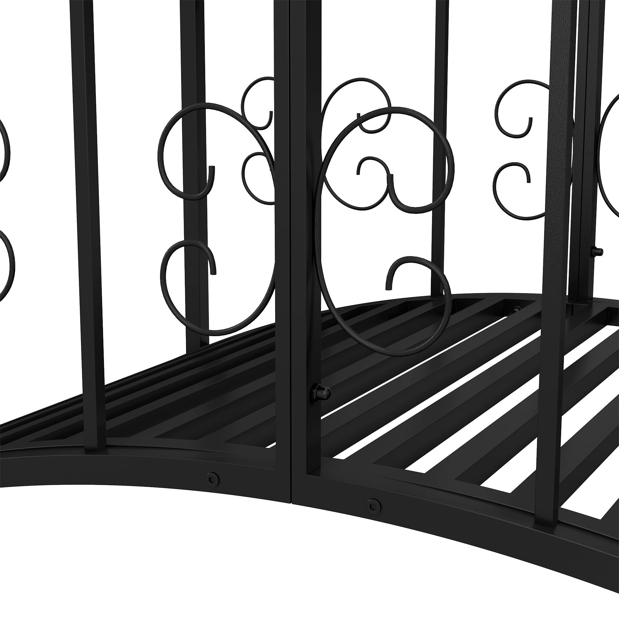 Outsunny Pont de Jardin Pont en Acier avec Garde-Corps latéraux, Charge Maximale 120 KG, décoration de Jardin pour Jardin, Étang, Ruisseau, 119 x 67 x 70 cm, Noir