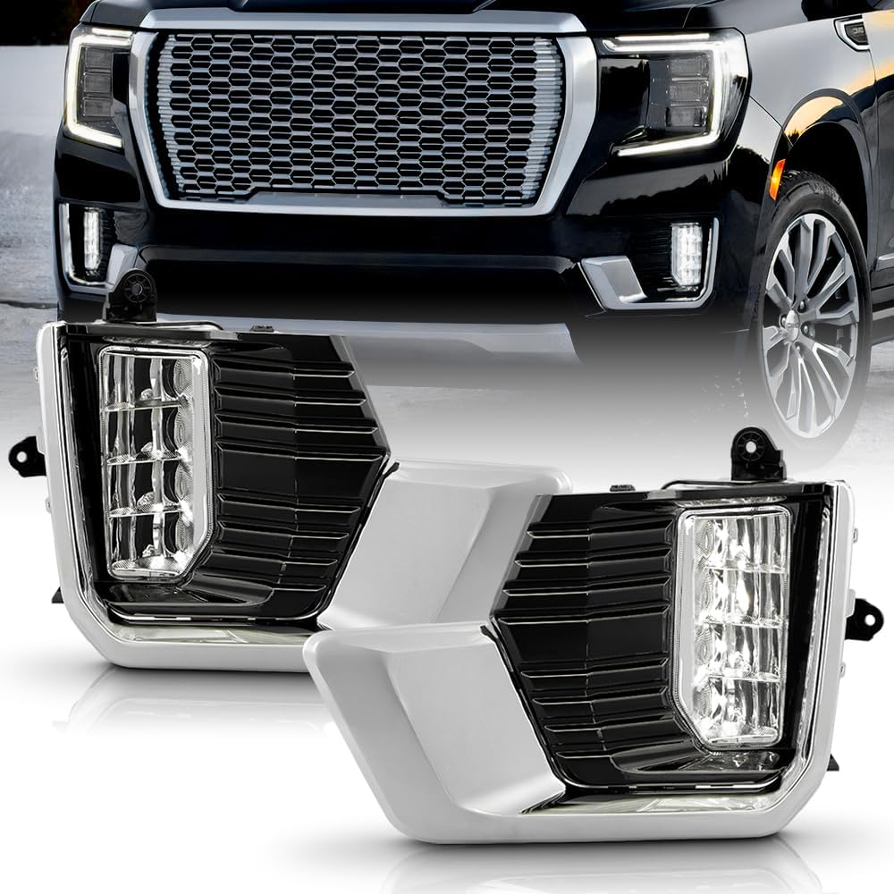 KEEKPO - Compatible with 2021-2024 GMC Yukon XL Denali|SLE|SLT LED Fog Lights Driving Lamps w/Switch Pair Left+Right