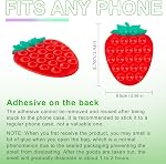 CIEO Suction Phone Grip, Strong Silicone Suction, Strawberry Sticky Grip, Fruit Shaped, Suitable for Selfies and Videos on Mirrors, Bathrooms and Smooth Surfaces, Compatible with iPhone, Samsung (Red)