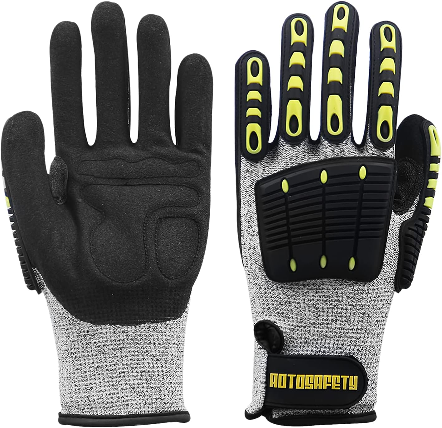 Mechanics Anti Vibration Gloves，TPR Anti Impact Cut Resistant Glove