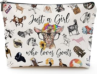 Goat Gifts for Goat Lovers Goat Makeup Bag Animal Lover Gifts for Women Just A Girl Who Loves Goats Cosmetic Zipper Pouch Bag Goat Lover Gift, colorful, Fashion