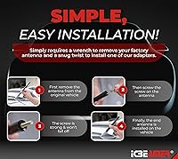 Vista 13 de ICBEAMER 3 inch / 76 mm MINI Mexican Mexico Flag Automotive Antenna with Internal Copper Coil Universal Fit AM/FM Radio Antenna Replacement