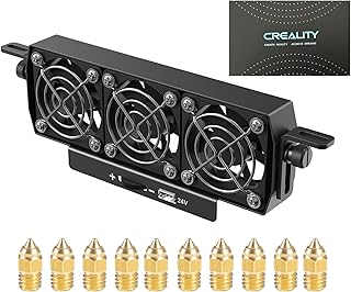 Creality Original Fan Cooling Kit with Exra 10pcs 0.4mm MK Nozzle, Precise Heat Dissipation for High-Speed Printing, for Ender 3/Ender 3 Pro/Ender 3 V2/Ender 3 Neo/Ender 3 V2 Neo/Ender 3 S1/Pro