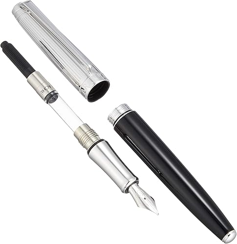 Miniatura 2 de Caran d'Ache Leman Pluma Estilográfica Mediana Bicolor Plateado - Negro