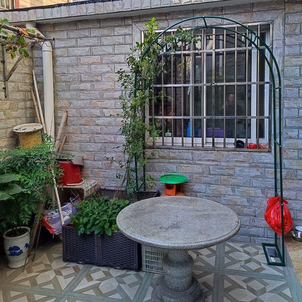 Garden Arch, Rose Arbor Metal, Flower Arches Frame, Outdoor Archway Garden for Climbing Roses and Plants, Wedding, Anniversary, Birthday Party,Black,W2.4M*H2.2M