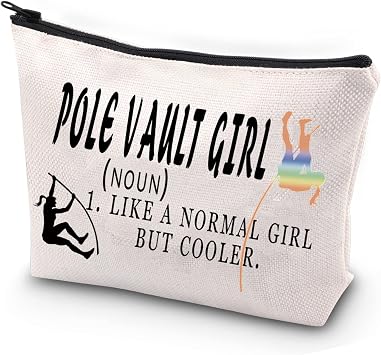 JYTAPP Pole Vaulter Makeup Bag Pole Vault Gifts Pole Vault Girl Like a Normal Girl But Cooler Makeup Bag Gifts For Pole Vaulters Makeup Zipper Pouch Bag