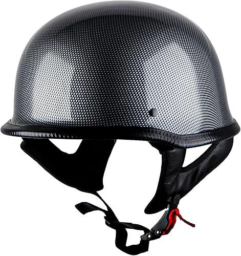 Miniatura 3 de 1Storm Casco de media cara para motocicleta, estilo alemán abierto, aprobado por DOT HKY602 Fiber Black