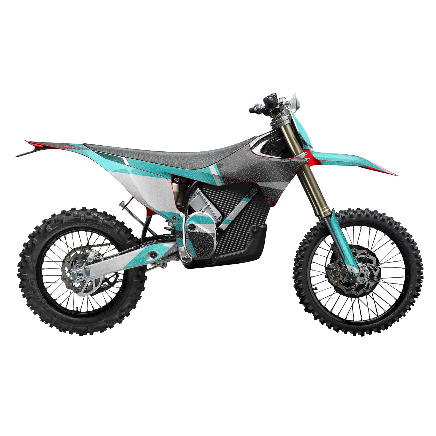 Glossy Glitter Stark Varg MX 2023-2025 Graphics Kit Wrap - Cyan Tear - Varg MX Skin - Premium 3M Vinyl Protective Wrap Decal Cover - Easy to Apply | Crafted in The USA by MightySkins