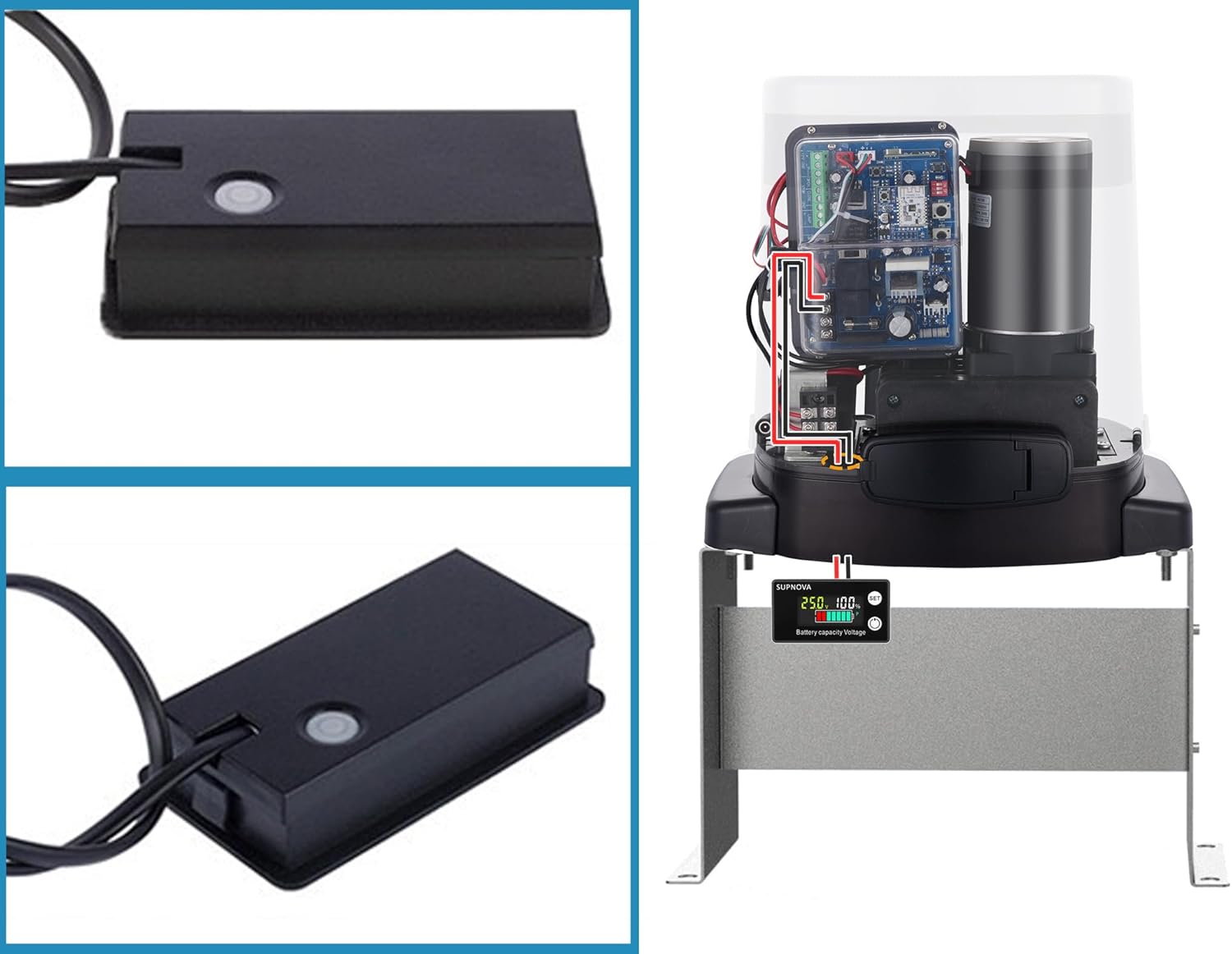 Blütezeit Battery Level Display for ME-GO-600 Sliding Gate Openers & Other DC Batteries – Voltage & Percentage Meter for Solar Gate Openers