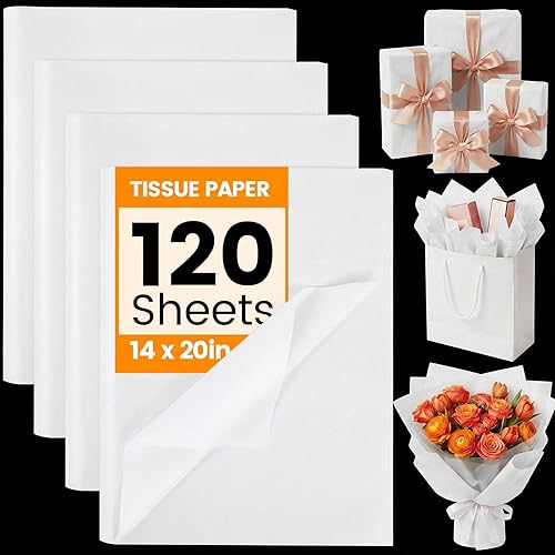 Miniatura 18 de Koogel 120 hojas de papel de seda a granel, papel de regalo de 20 x 14 pulgadas para bolsas de regalo de Navidad, manualidades, boda, fiesta