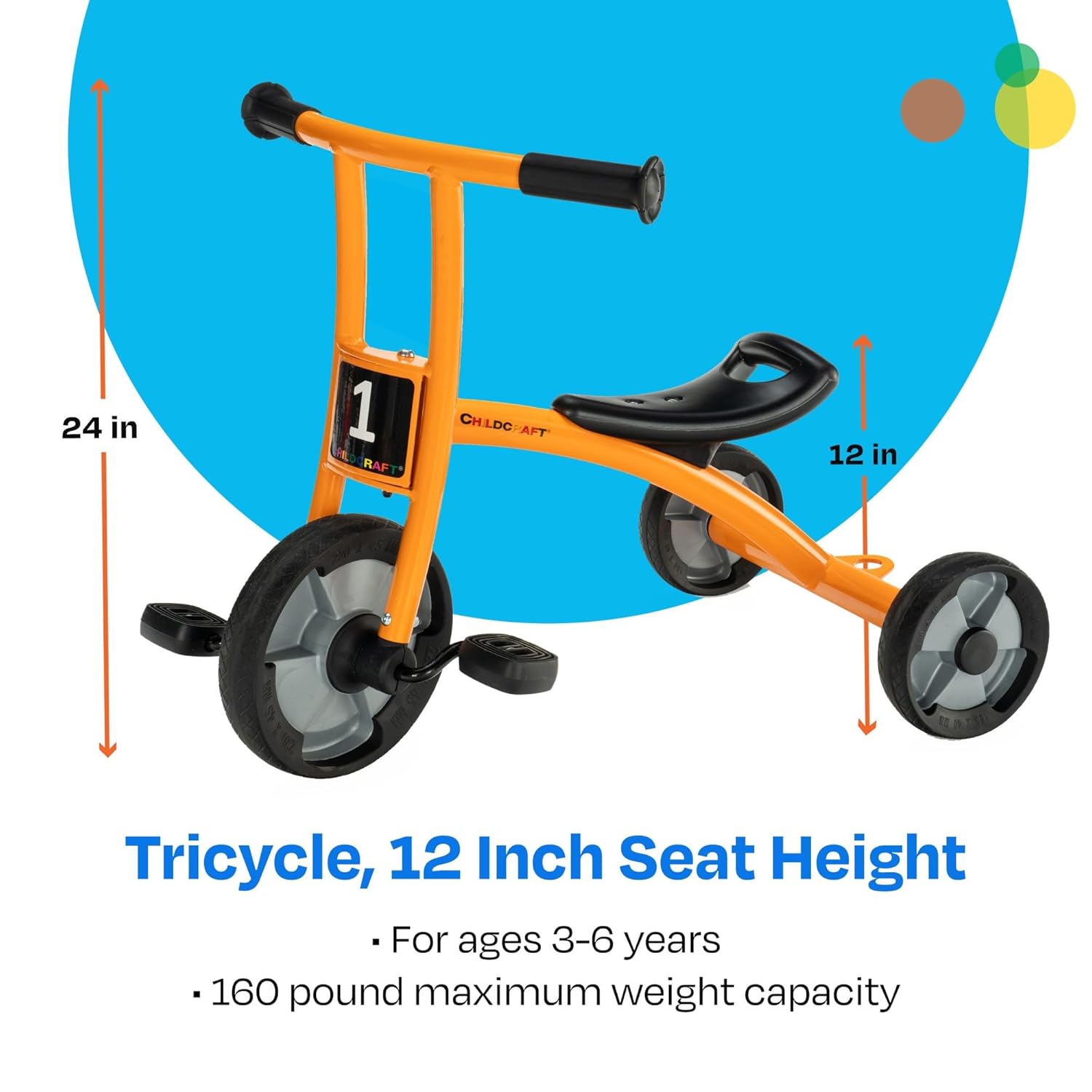 Childcraft - 1398980 Tricycle, 12 inches Seat Height, Orange