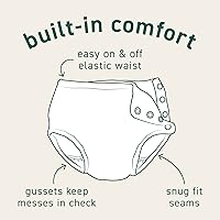 Vista 4 de Green Sprouts - Pañal de natación reutilizable con broches de presión para bebés y niños pequeños, Aguamarina, 2 a 3 años