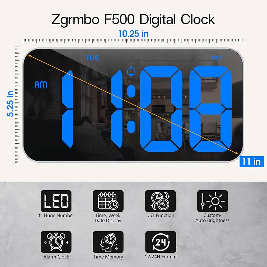 Amazon.com: Zgrmbo Digital Wall Clock with 4