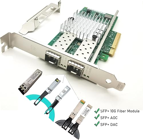 Miniatura 10 de Tarjeta de red Ethernet convergente PCIe x1 de 1.25 Gb, tarjeta LAN de puerto RJ45 de cobre único NIC Gigabit con servidor de chipset Intel I210-AT